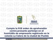 FGE detiene a Marco Antonio N., por su probable participación en el homicidio de empresario ocurrido en la colonia Bosques de La Calera de