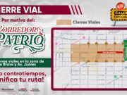 Estos son los cierres viales y medidas de movilidad por Corredor Patrio del 12 al 16 de septiembre